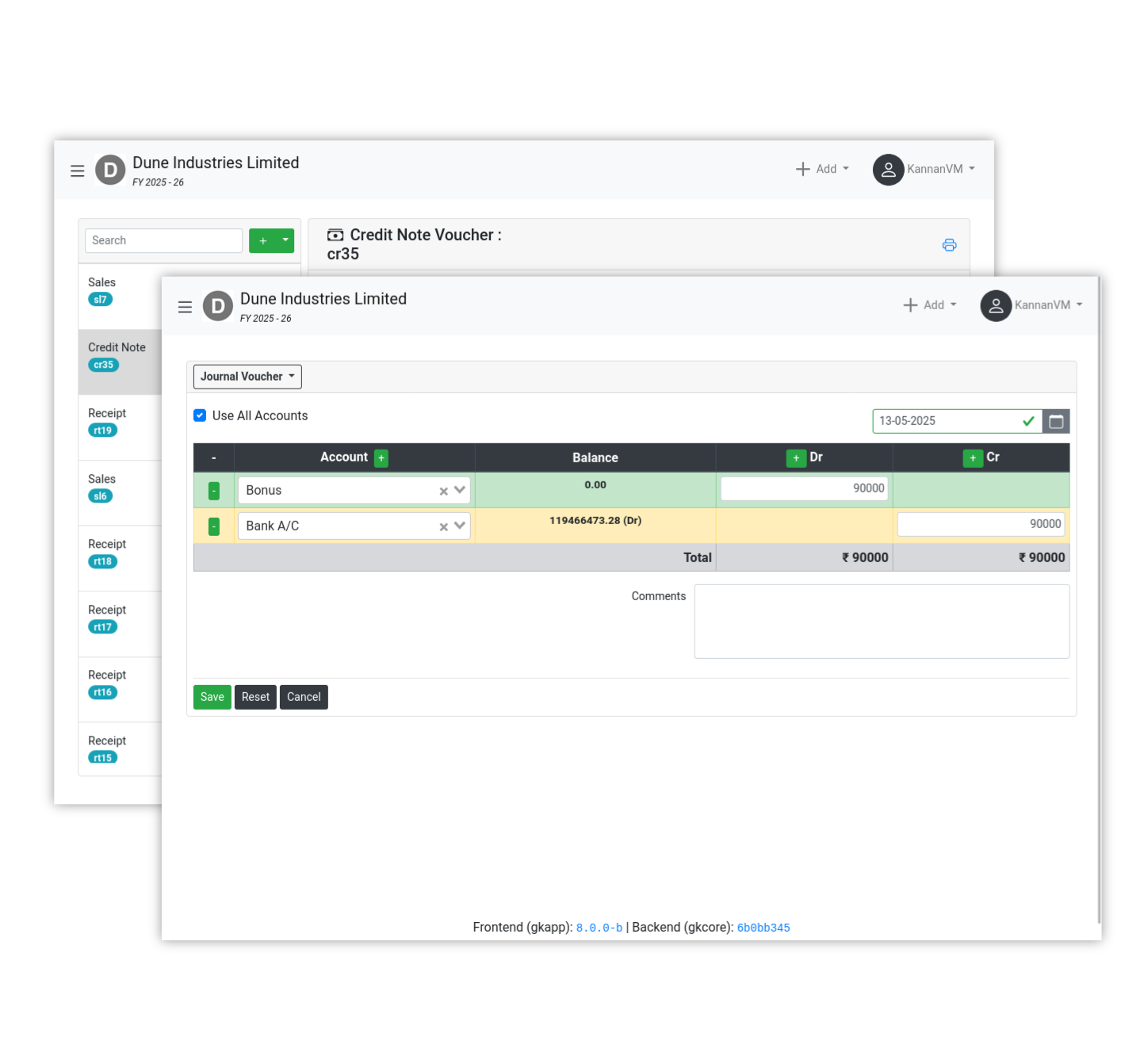 Flexible Voucher Entry